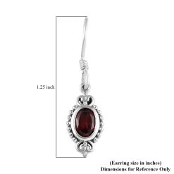 Premium Moazambique Garnet Earrings In Sterling Silver, Dangle Earrings, Solitaire Earrings Silver 2.00 Ctw -Jewelry store 3412242 6