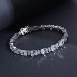 Lustro Stella Finest CZ Tennis Bracelet In Platinum Over Sterling Silver (7.50 In) 23.50 Ctw -Jewelry store 3413016 1