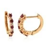 Premium Mundarara Ruby And White Zircon Hoop Earrings In Vermeil Yellow Gold Over Sterling Silver 0.60 Ctw 1 Premium Mundarara Ruby And White Zircon Hoop Earrings In Vermeil Yellow Gold Over Sterling Silver 0.60 Ctw -Jewelry store 3413925