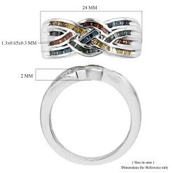 Multi Diamond Ring In Platinum Over Sterling Silver 0.50 Ctw -Jewelry store 3420496 5