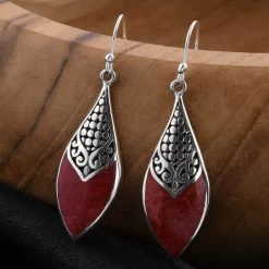Sponge Coral Earrings In Sterling Silver, Silver Solitaire Earrings, Beach Fashion Jewelry -Jewelry store 3460467 1