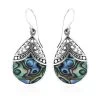 Abalone Shell Drop Earrings For Women Sterling Silver, Beach Fashion Jewelry