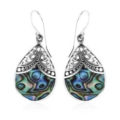 Abalone Shell Drop Earrings For Women Sterling Silver, Beach Fashion Jewelry