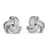 Diamond Earrings In Platinum Over Sterling Silver, Knot Stud, Celtic Knot Earrings, Silver Diamond Studs 0.25 Ctw -Jewelry store 3462162