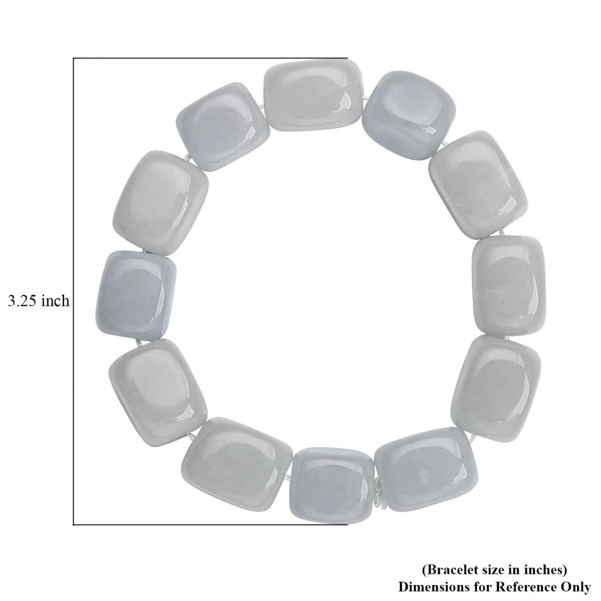 White Jade Bracelet, Jade Beads Bracelet, Stretch Bracelet 481.00 Ctw 6 White Jade Bracelet, Jade Beads Bracelet, Stretch Bracelet 481.00 Ctw - Image 4