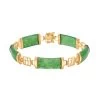 Green Jade (D) Bracelet In 14K YG Over Sterling Silver, Silver Station Bracelet, Silver Bracelet For Women (6.50 In) 42.50 Ctw -Jewelry store 3469839