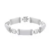 White Jade Bracelet In Platinum Over Sterling Silver, Silver Station Bracelet, Silver Bracelet For Women (7.25 In) 42.50 Ctw -Jewelry store 3472248
