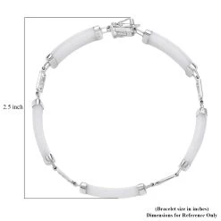 White Jade Bracelet In Platinum Over Sterling Silver, Silver Station Bracelet, Silver Bracelet For Women (7.25 In) 42.50 Ctw 15 White Jade Bracelet In Platinum Over Sterling Silver, Silver Station Bracelet, Silver Bracelet For Women (7.25 In) 42.50 Ctw -Jewelry store 3472248 6