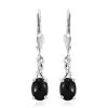 Australian Black Tourmaline Lever Back Earrings In Sterling Silver, Black Solitaire Earrings,Silver Jewelry Gifts For Women 2.00 Ctw -Jewelry store 3477349