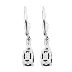Australian Black Tourmaline Lever Back Earrings In Sterling Silver, Black Solitaire Earrings,Silver Jewelry Gifts For Women 2.00 Ctw -Jewelry store 3477349 5