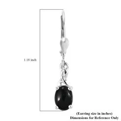 Australian Black Tourmaline Lever Back Earrings In Sterling Silver, Black Solitaire Earrings,Silver Jewelry Gifts For Women 2.00 Ctw -Jewelry store 3477349 6