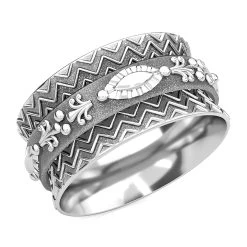 Sterling Silver Chevron Spinner Ring, Anxiety Ring For Women, Fidget Rings For Anxiety For Women, Stress Relieving Anxiety Ring (4.50 G)