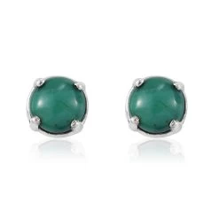 Set Of 3 Lapis Lazuli, Tiger's Eye And African Malachite Stud Earrings In Sterling Silver 6.50 Ctw -Jewelry store 3511119 3