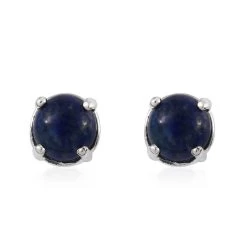 Set Of 3 Lapis Lazuli, Tiger's Eye And African Malachite Stud Earrings In Sterling Silver 6.50 Ctw -Jewelry store 3511119 7