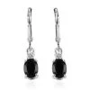 Australian Black Tourmaline Lever Back Earrings In Sterling Silver, Topaz Earrings,Silver Jewelry Gifts For Women 1.35 Ctw -Jewelry store 3516386