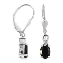 Australian Black Tourmaline Lever Back Earrings In Sterling Silver, Topaz Earrings,Silver Jewelry Gifts For Women 1.35 Ctw -Jewelry store 3516386 5