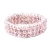 Purple Freshwater Pearl Three Row Beaded Stretch Bracelet -Jewelry store 3528192