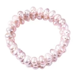 Purple Freshwater Pearl Three Row Beaded Stretch Bracelet -Jewelry store 3528192 2