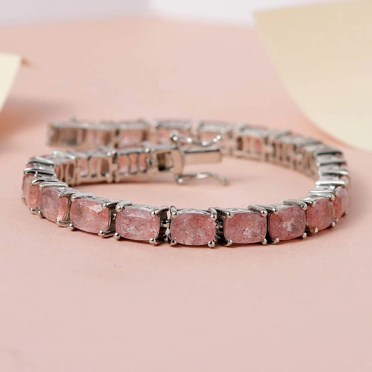 Natural Tanzanian Natronite Tennis Bracelet In Platinum Over Sterling Silver (6.50 In) 11.9 Grams 15.75 Ctw 4 Natural Tanzanian Natronite Tennis Bracelet In Platinum Over Sterling Silver (6.50 In) 11.9 Grams 15.75 Ctw - Image 2