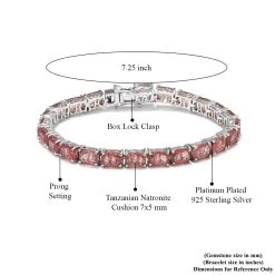 Natural Tanzanian Natronite Tennis Bracelet In Platinum Over Sterling Silver (6.50 In) 11.9 Grams 15.75 Ctw 13 Natural Tanzanian Natronite Tennis Bracelet In Platinum Over Sterling Silver (6.50 In) 11.9 Grams 15.75 Ctw -Jewelry store 3538693 5