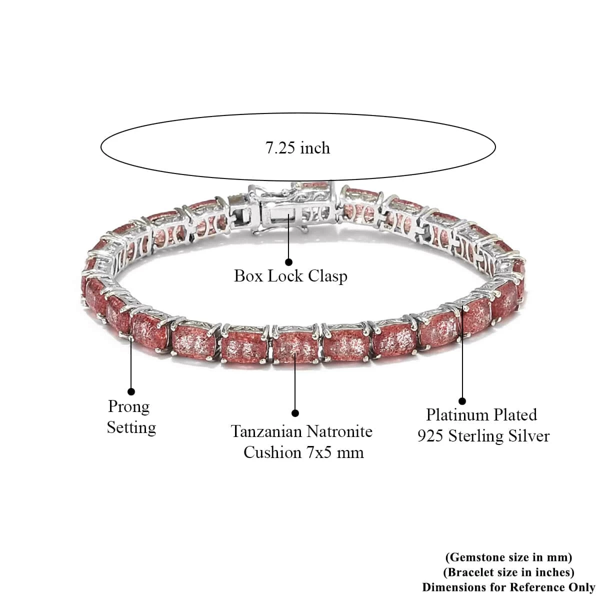 Natural Tanzanian Natronite Tennis Bracelet In Platinum Over Sterling Silver (6.50 In) 11.9 Grams 15.75 Ctw 8 Natural Tanzanian Natronite Tennis Bracelet In Platinum Over Sterling Silver (6.50 In) 11.9 Grams 15.75 Ctw - Image 6