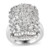 Diamond Cluster Ring In Platinum Over Sterling Silver 1.00 -Jewelry store 3552279
