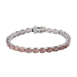 Tanzanian Natronite Bracelet In Platinum Over Sterling Silver (8.00 In) (14.50 G) 21.00 Ctw,Tennis Bracelet ,Silver Bracelet
