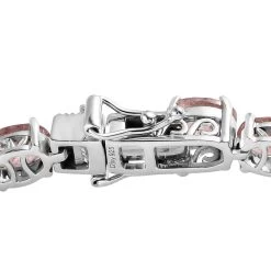 Tanzanian Natronite Bracelet In Platinum Over Sterling Silver (8.00 In) (14.50 G) 21.00 Ctw,Tennis Bracelet ,Silver Bracelet -Jewelry store 3557395 3