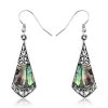 Abalone Shell Drop Earrings For Women In Sterling Silver, Beach Fashion Jewelry