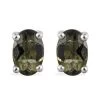 Premium Bohemian Moldavite Earrings, Stud Earrings, Solitaire Studs, Moldavite Earrings, Sterling Silver Earrings 0.75 Ctw -Jewelry store 3576517