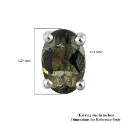 Premium Bohemian Moldavite Earrings, Stud Earrings, Solitaire Studs, Moldavite Earrings, Sterling Silver Earrings 0.75 Ctw -Jewelry store 3576517 6