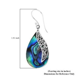 Abalone Shell Drop Earrings For Women In Sterling Silver, Fishhook Earrings, Gift For Her -Jewelry store 3590499 4