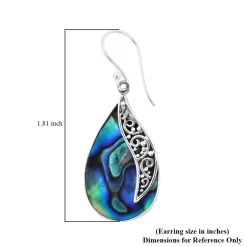 Abalone Shell Drop Earrings For Women In Sterling Silver, Fishhook Earrings, Gift For Her -Jewelry store 3590499 6