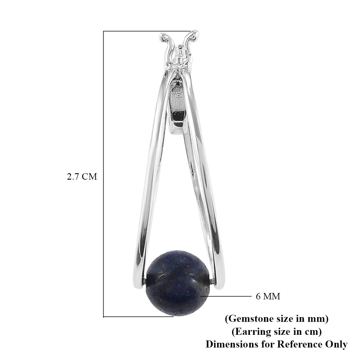 Lapis Lazuli Ball Earrings In Sterling Silver 4.00 Ctw 9 Lapis Lazuli Ball Earrings In Sterling Silver 4.00 Ctw - Image 7