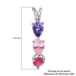 Simulated Multi Diamond Hoop Earrings In Sterling Silver, Silver Hoops For Women, Three Stone Jewelry 5.75 Ctw 16 Simulated Multi Diamond Hoop Earrings In Sterling Silver, Silver Hoops For Women, Three Stone Jewelry 5.75 Ctw -Jewelry store 3593931 6