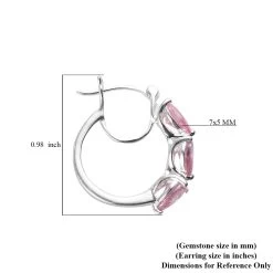 Simulated Pink Diamond Hoop Earrings In Sterling Silver -Jewelry store 3593933 5