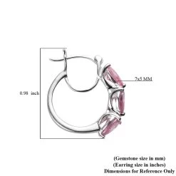 Simulated Pink Diamond Hoop Earrings In Sterling Silver -Jewelry store 3593933 6