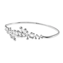 LucyQ Splash Collection Rhodium Over Sterling Silver Bangle Bracelet (7 In) -Jewelry store 3608321 4 1