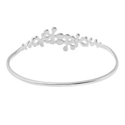 LucyQ Splash Collection Rhodium Over Sterling Silver Bangle Bracelet (7 In) -Jewelry store 3608321 5 1