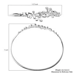LucyQ Splash Collection Rhodium Over Sterling Silver Bangle Bracelet (7 In) -Jewelry store 3608321 6 1
