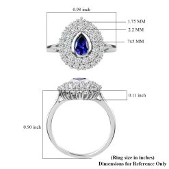2.30 Ctw AAA Tanzanite And Zircon Ring In Platinum Over Sterling Silver -Jewelry store 3612756 6