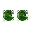 Natural Chrome Diopside Solitaire Stud Earrings In Platinum Over Sterling Silver 1.15 Ctw -Jewelry store 3626244