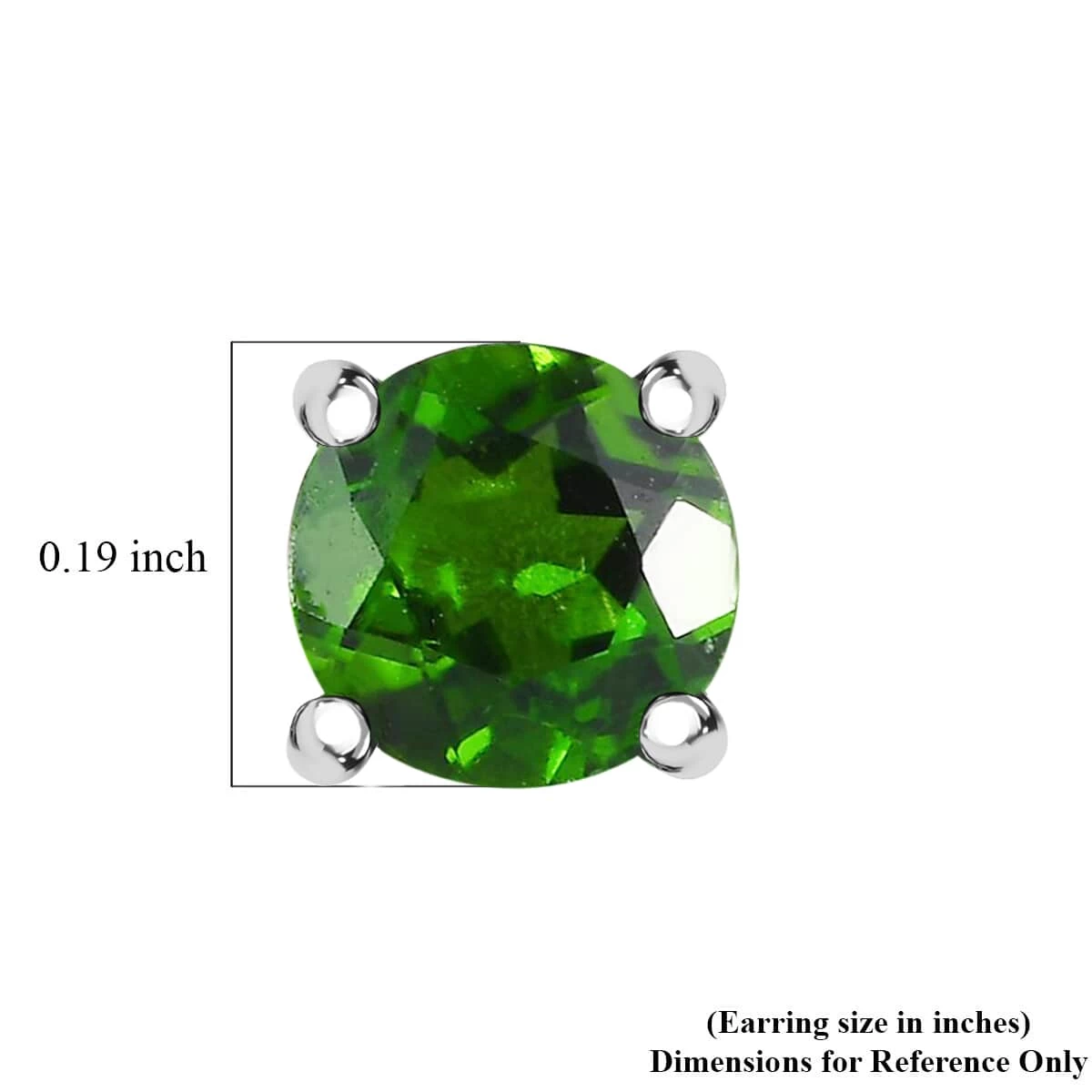 Natural Chrome Diopside Solitaire Stud Earrings In Platinum Over Sterling Silver 1.15 Ctw 7 Natural Chrome Diopside Solitaire Stud Earrings In Platinum Over Sterling Silver 1.15 Ctw - Image 5