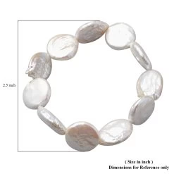 Coin Freshwater White Pearl Stretch Bracelet -Jewelry store 3640993 2