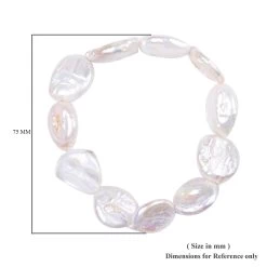 Coin Freshwater White Pearl Stretch Bracelet -Jewelry store 3640993 3