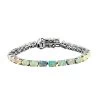 Ethiopian Opal Tennis Bracelet In Platinum Plated Sterling Silver, Premium Opal Bracelet, Silver Bracelet For Women (7.25 In) 8.75 Ctw 2 Ethiopian Opal Tennis Bracelet In Platinum Plated Sterling Silver, Premium Opal Bracelet, Silver Bracelet For Women (7.25 In) 8.75 Ctw -Jewelry store 3643423