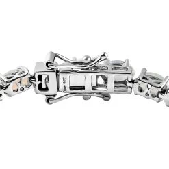 Ethiopian Opal Tennis Bracelet In Platinum Plated Sterling Silver, Premium Opal Bracelet, Silver Bracelet For Women (7.25 In) 8.75 Ctw -Jewelry store 3643423 4