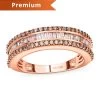 Natural Champagne Diamond Band Ring In Vermeil Rose Gold Over Sterling Silver 1.00 Ctw -Jewelry store 3648107