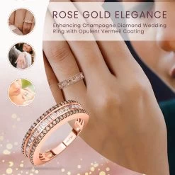 Natural Champagne Diamond Band Ring In Vermeil Rose Gold Over Sterling Silver 1.00 Ctw 12 Natural Champagne Diamond Band Ring In Vermeil Rose Gold Over Sterling Silver 1.00 Ctw -Jewelry store 3648107 2