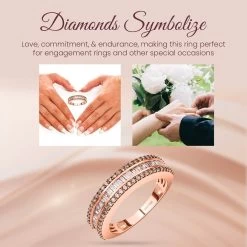 Natural Champagne Diamond Band Ring In Vermeil Rose Gold Over Sterling Silver 1.00 Ctw 13 Natural Champagne Diamond Band Ring In Vermeil Rose Gold Over Sterling Silver 1.00 Ctw -Jewelry store 3648107 3